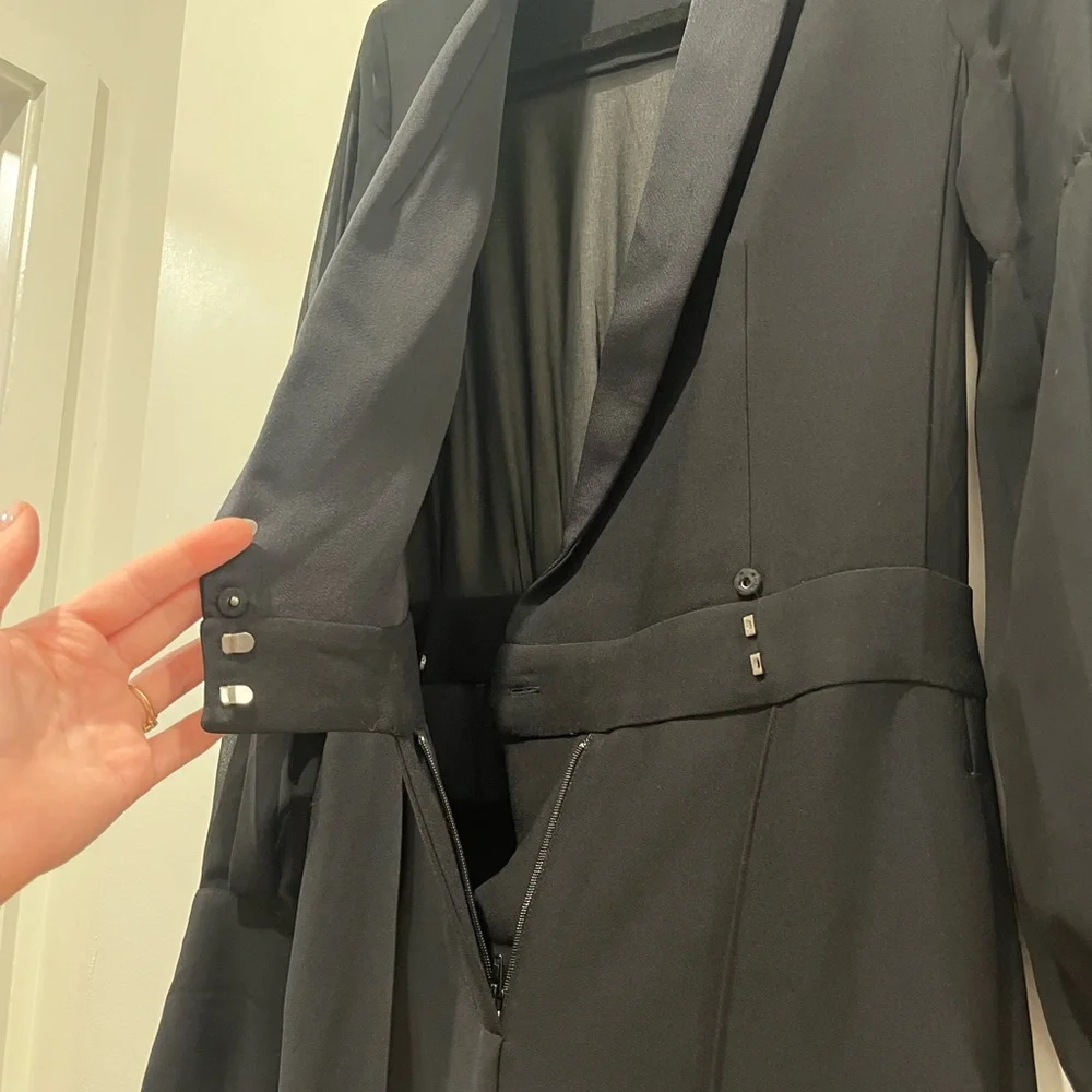 Reiss Black Suit Jumpsuit Size 2 - Picture 4 of 13